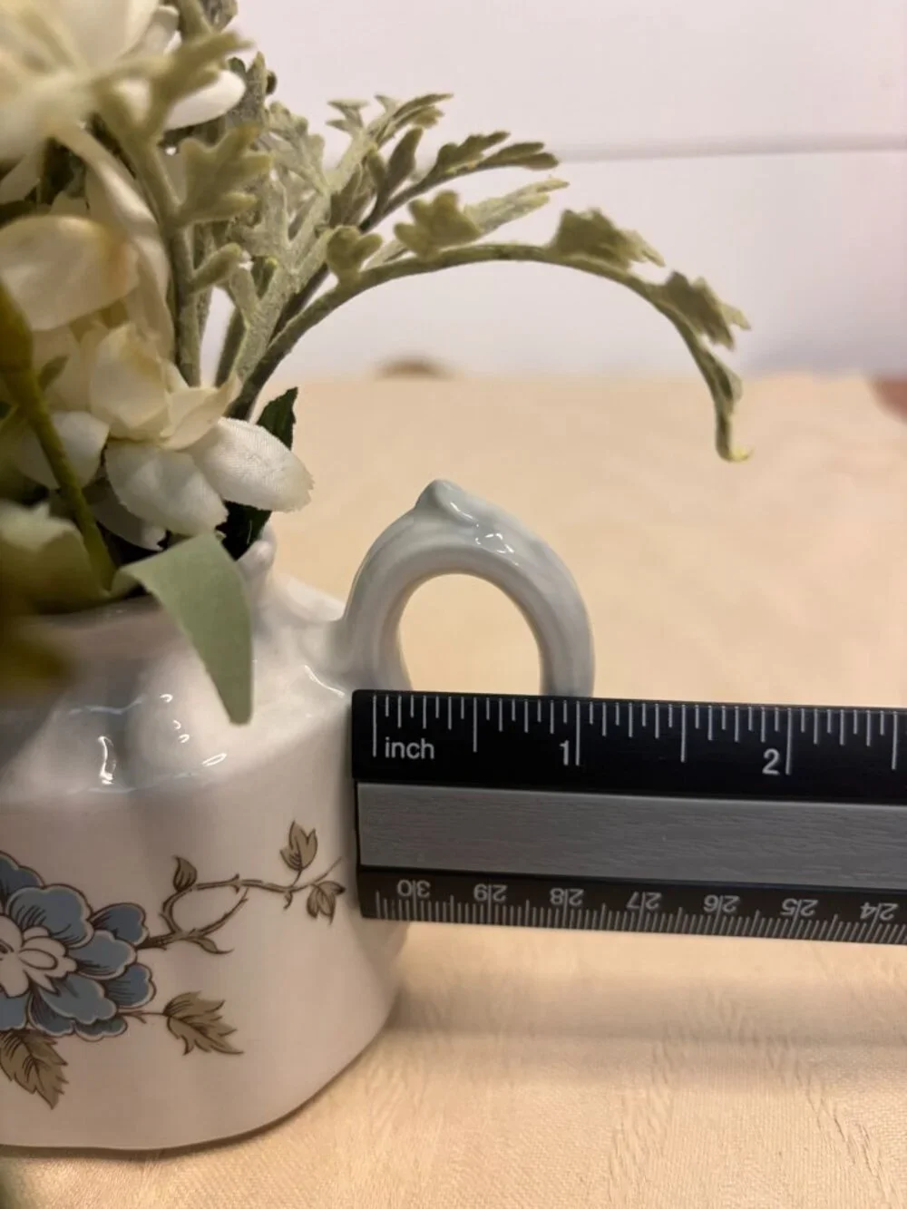 VTG Staffordshire England Blue Blossomtime Ironstone Creamer